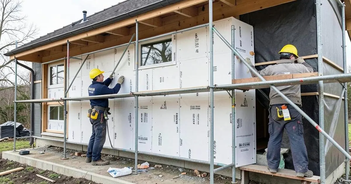 Chantier d’isolation par l’extérieur à Clermont-Ferrand
