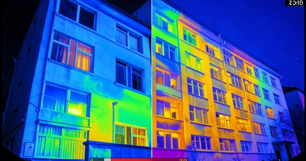Thermographie des déperditions de chaleur d’un immeuble à Clermont-Ferrand